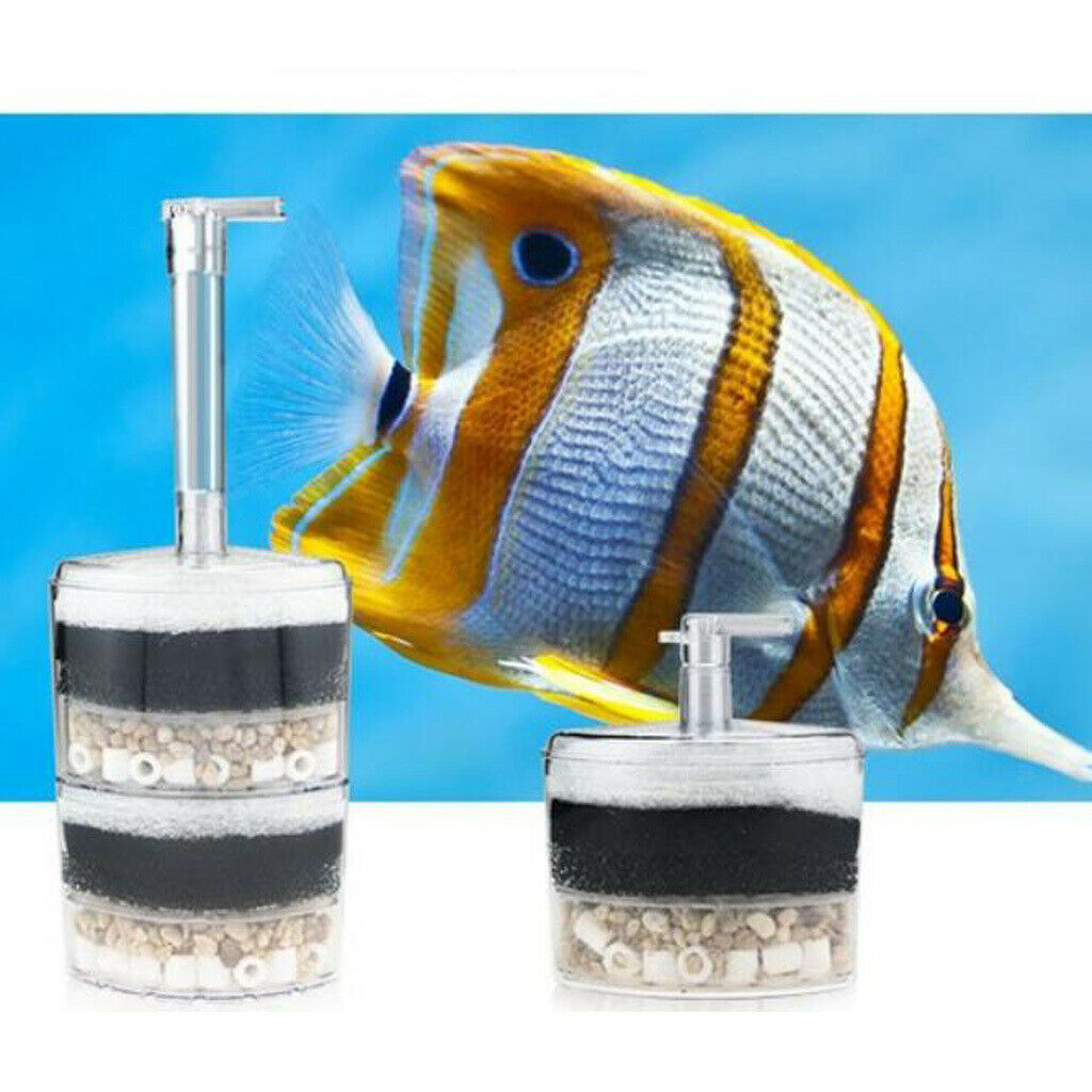 Submersible Aquarium Internal Air Pump Filter Fish Tank Sponge Two Layer