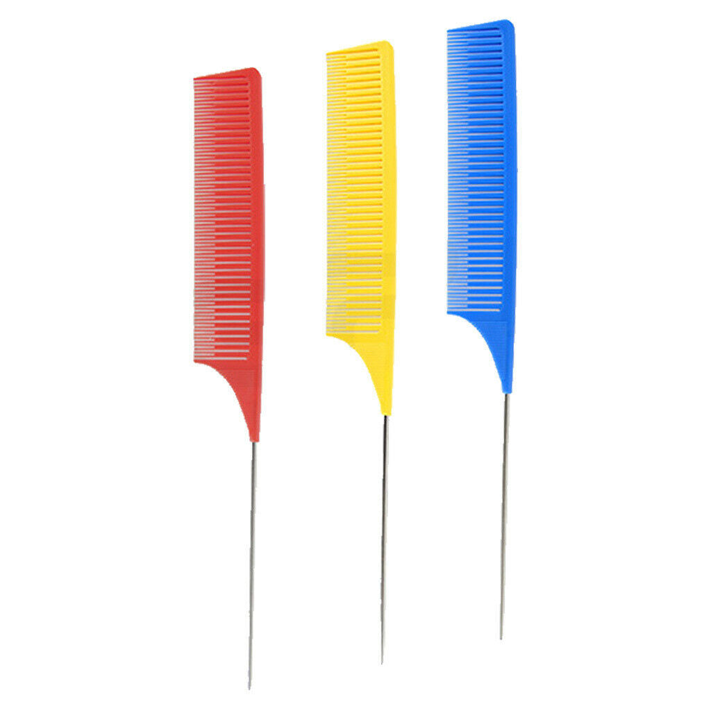 3x Plastic Fine Weaving Highlighting Foiling Hair Combs for Styling Combs