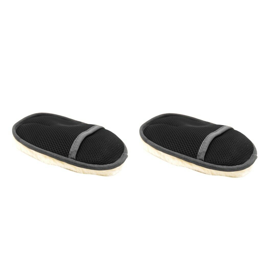 2x Car Care Washing  Artificial Wool Glove Pad Brush Cleaning Waxing Tool