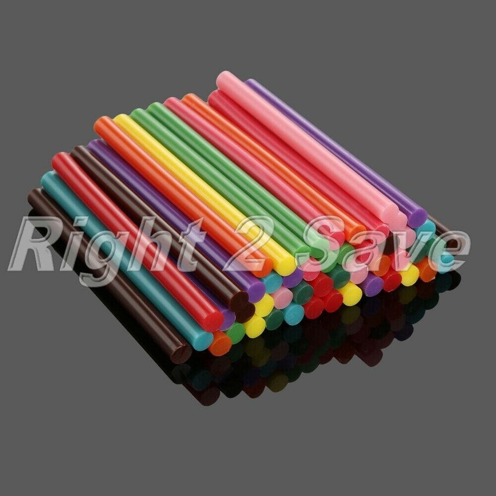 50Pcs 7mm*100mm Hot Melt Glue Gun Sticks EVA Glitter Powder 10 Colour DIY Crafts