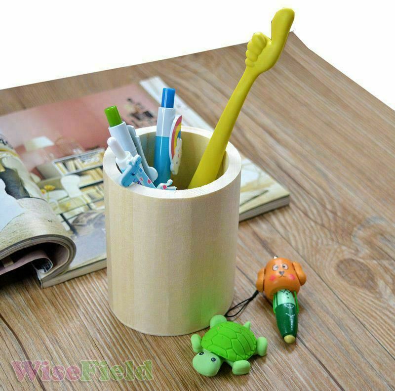 Wood Pen Holder Office Supplies Pencil Box Table Desktop Organizer For Kid Gifts