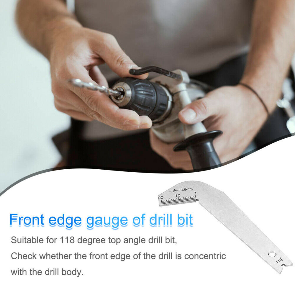 118 Degree Twist Drill Bits Angle Gage Grinding Center Gauge Sharpening Tool LIN