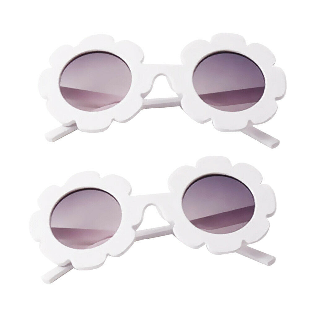 2x White Stylish Cute Baby Kids Boys Girls Sunglasses Toddler Soft Frame