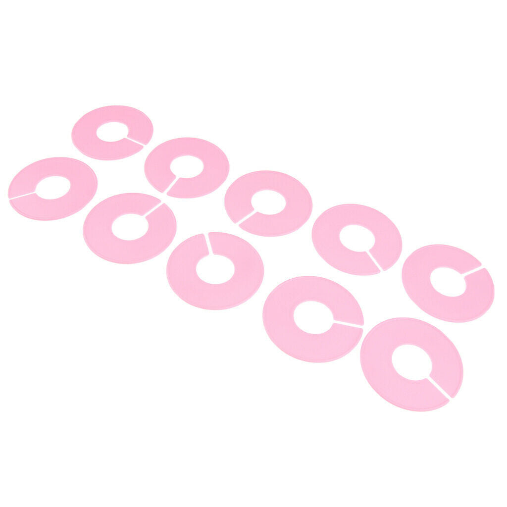2X 10Pack Clothing Rack Size Dividers Round Hangers Dividers White for Pink