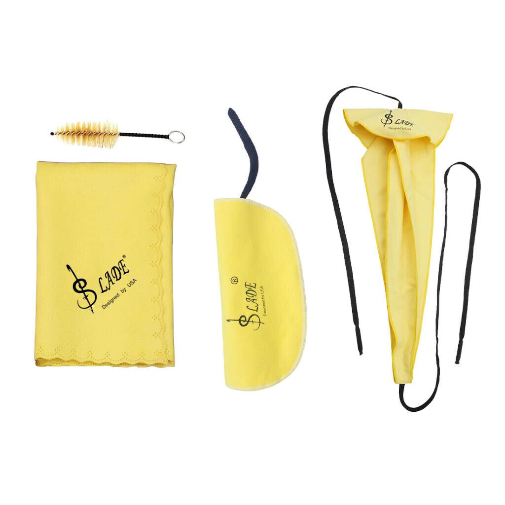 4Pcs Saxophone Cleaning Kit Tube Clean Cloth Mouthpiece Brush Screwdriver