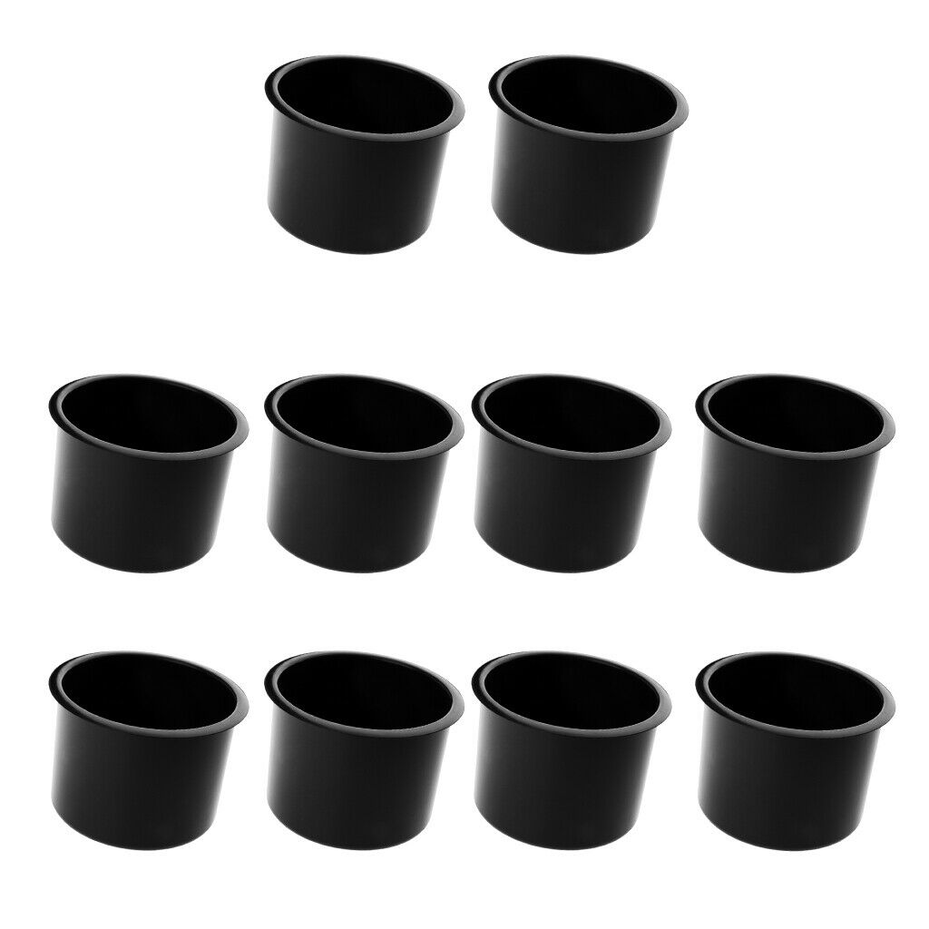 10pcs Plastic Cup Drink Holder for Marine Boat Car Truck Camper RV Black