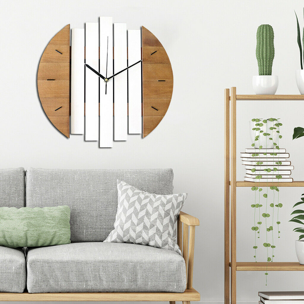 Modern Steampunk Wooden Wall Clock Rustic Silent Clocks Living Room Bedroom