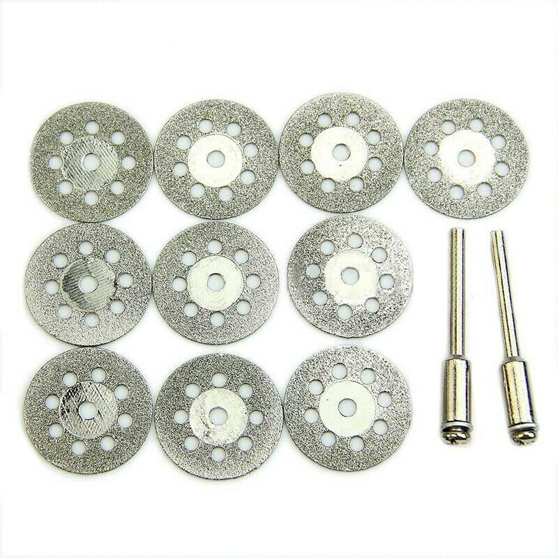 10pcs Diamond Cut Off Disc Cutting for Proxxon Tool +2 pcs Mandrel