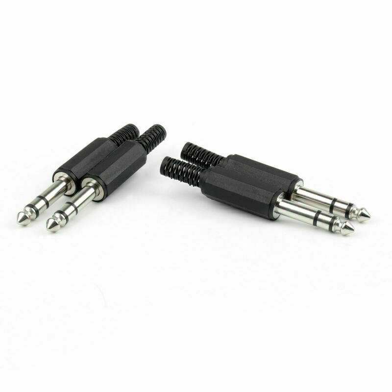 100 Pcs 6.35mm 1/4" Male Stereo Audio Trs Jack Plug Connector Soldering TC
