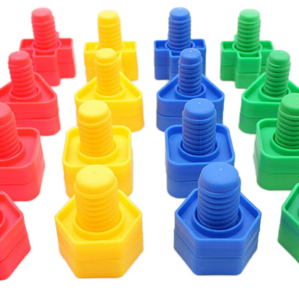 Screw Building Blocks Insert Blocks Nut Shape Toys for Toddlers Boys Girls
