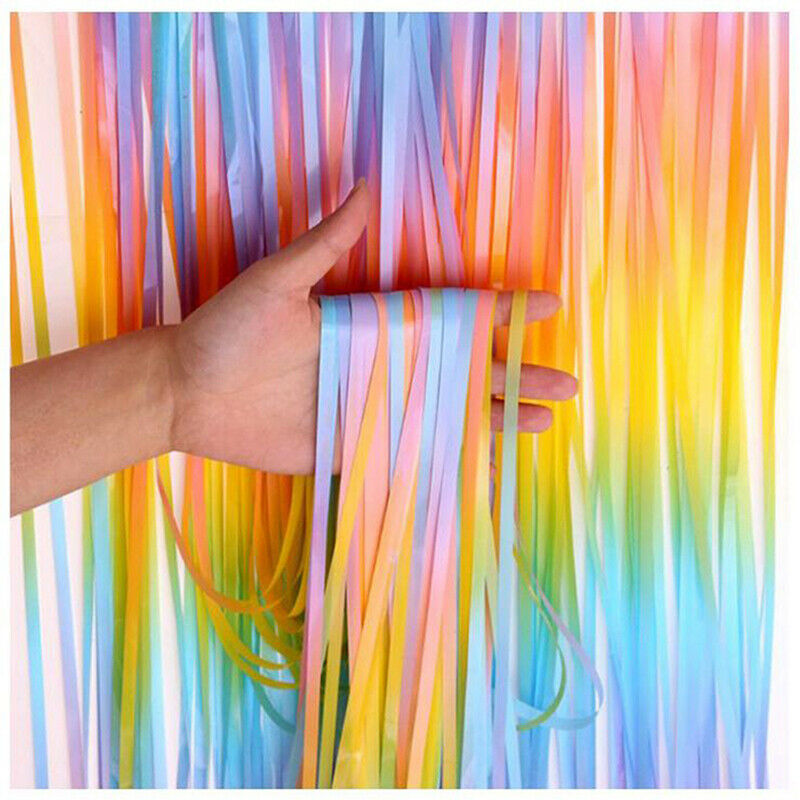 Rainbow Curtain Tassel Garland Wedding Backdrop Birthday Party DIY Decora.l8