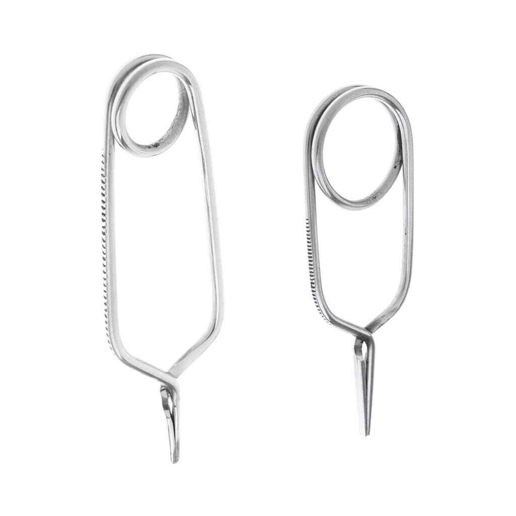 2pcs Stainless Steel Fly Tying Hackle Pliers Fly Tying Tools 2 Size