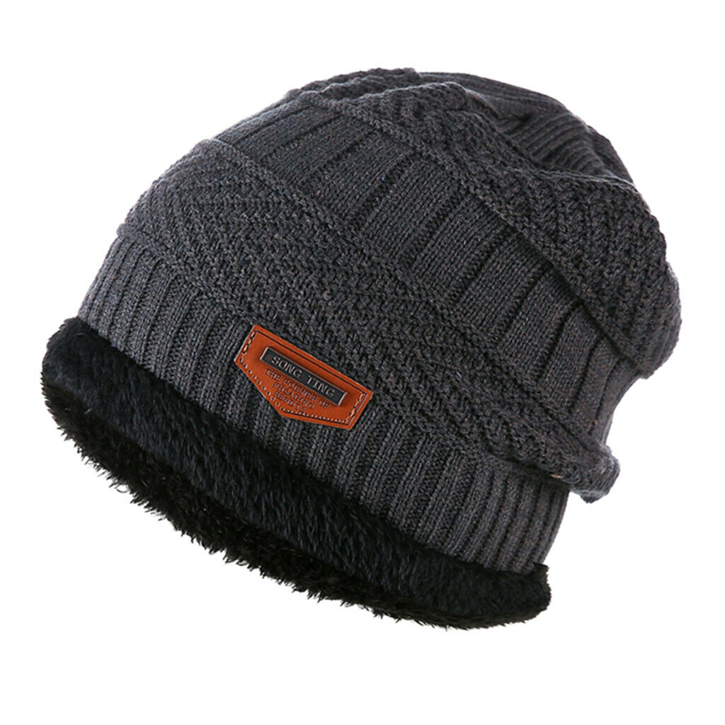 2PCS Winter Beanie Hat, Classic Warm Thick Fleece Lined