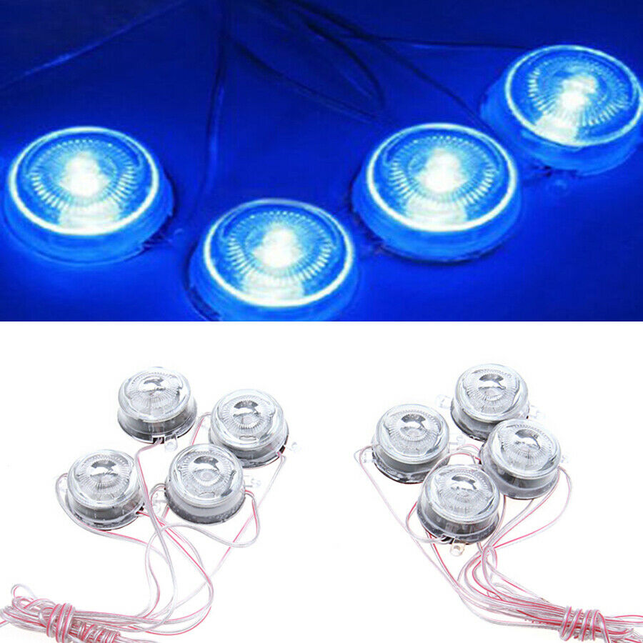 Universal Car Blue 8 LED Underglow Under Car Glow Puddle Lighting Lamps Kit