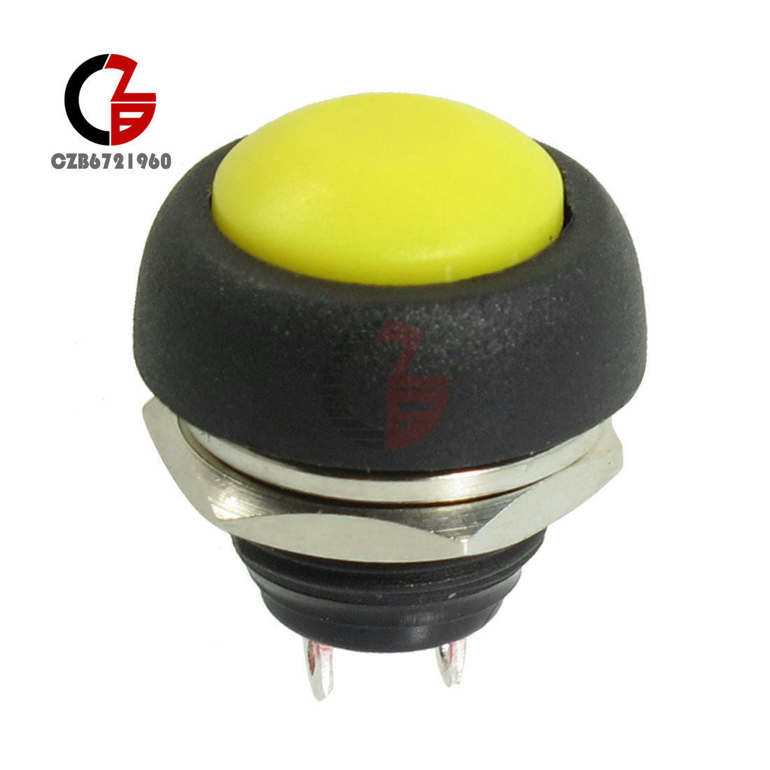 5PCS Yellow 12mm Waterproof Momentary ON/OFF Push Button Mini Round Switch