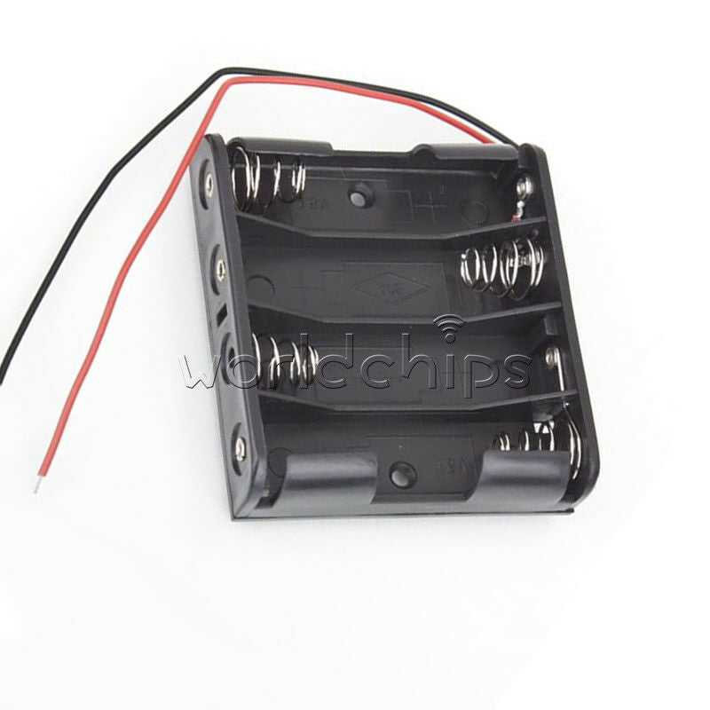 10PCS 4xAA 6.0V 4AA Plastic Battery Case Storage Box Holder with Wire Leads