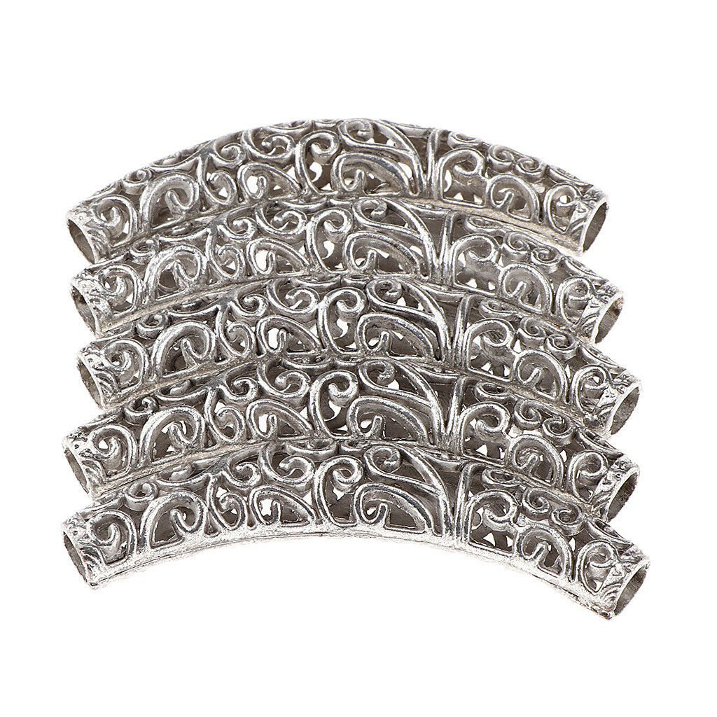 5Pcs Dreadlock Beads Braiding Jewelry Tubes Hair Pendants Ring Cuff 04
