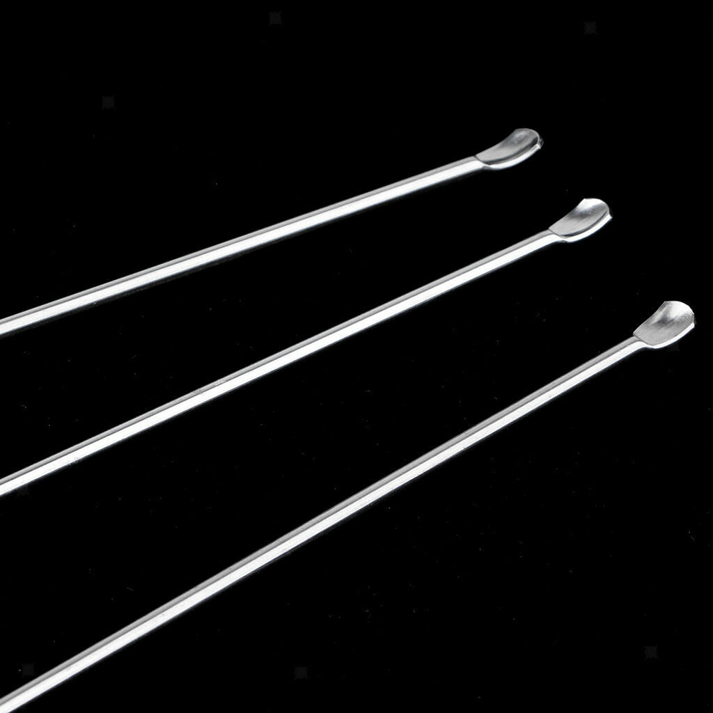 3xStainless Steel Laboratory Micro Spatula Medicine Spoon Shovel Pharmacy