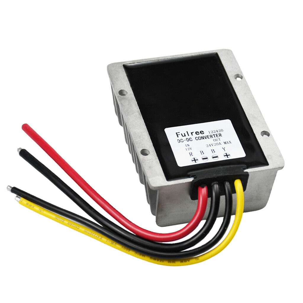 DC-DC 12V Step up 24V 20A 480W Power Adapter With Alloy Overheat Protection