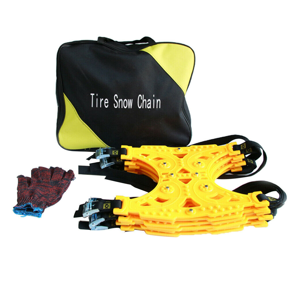 6 Pack Universal Thickening TPU Tire Antiskid Chain for Emergency with Glove