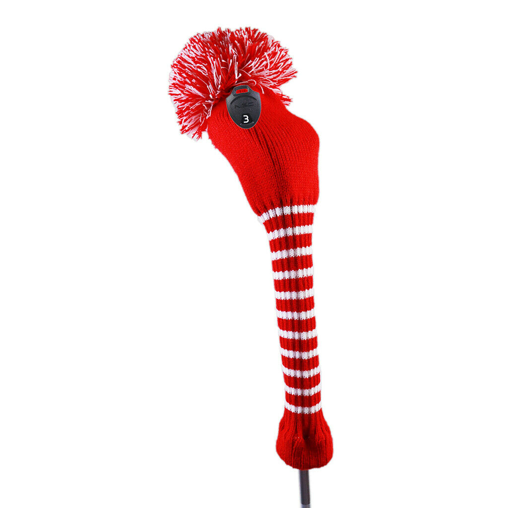 Golf Club 1 3 UT Driver Fairway Wood Head Covers Pom Pom Long Neck Headcovers -