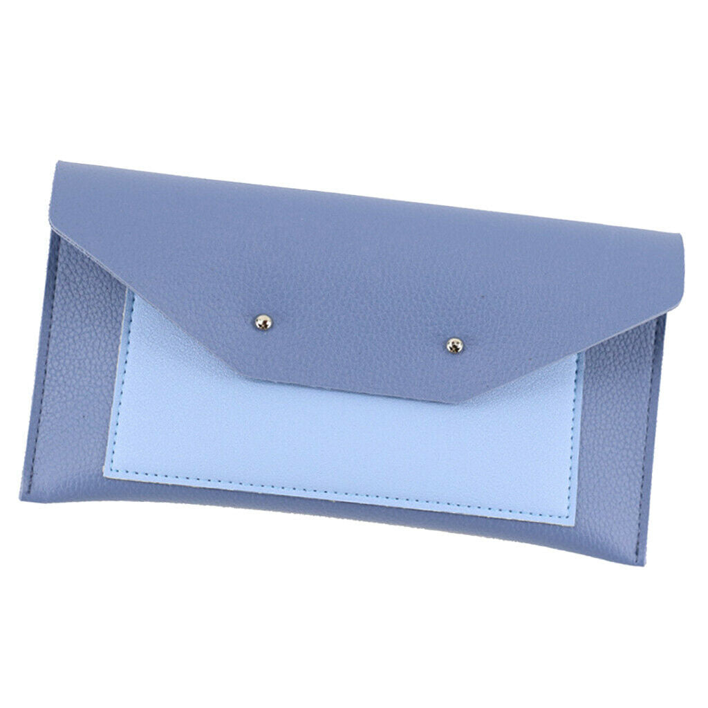 Eyeglasses Case Flip Top Storage Pouch Eyewear Holder Pencil Pouch Blue