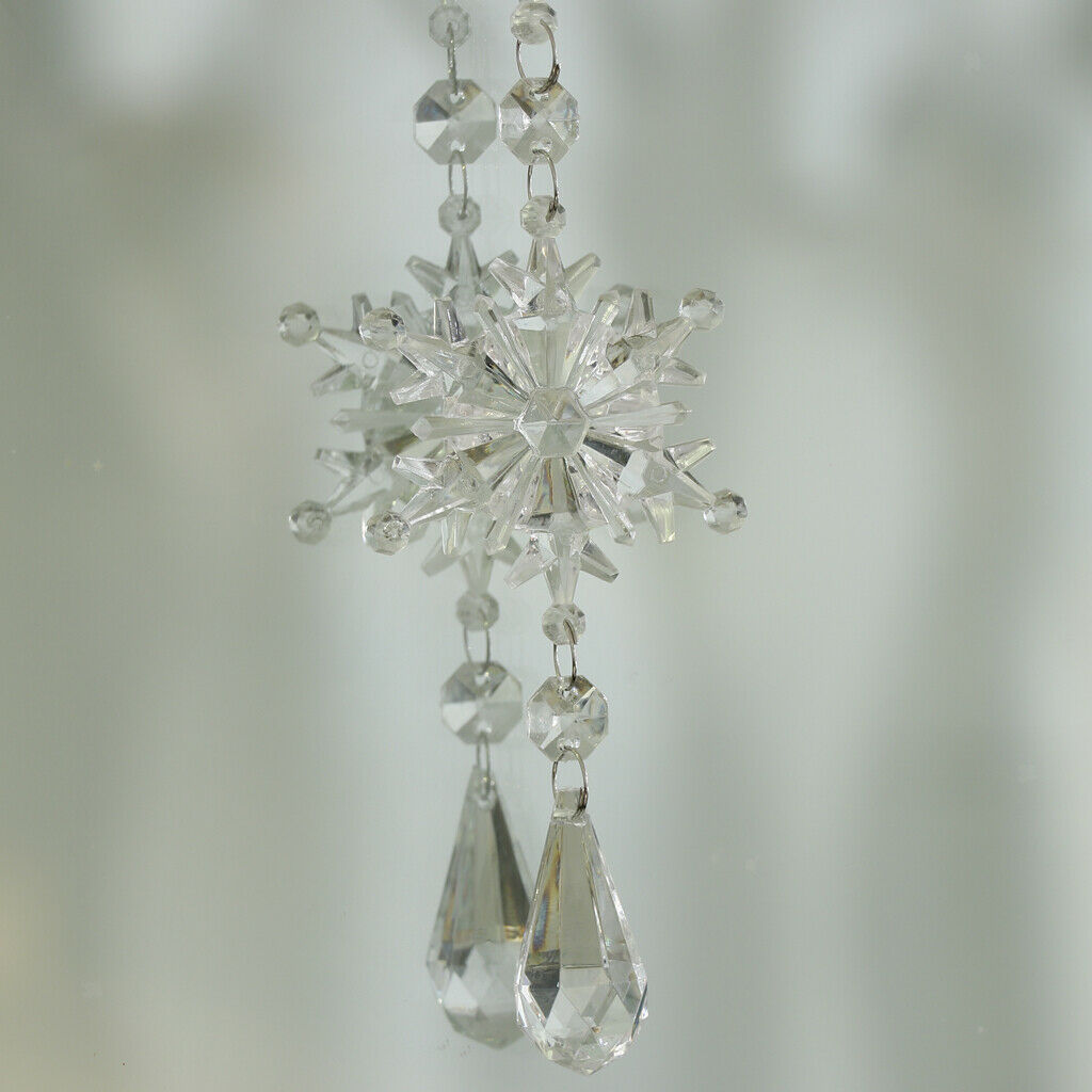 Christmas Acrylic Snowflake Pendant Bead Curtain Crystal Lamp Pendant B