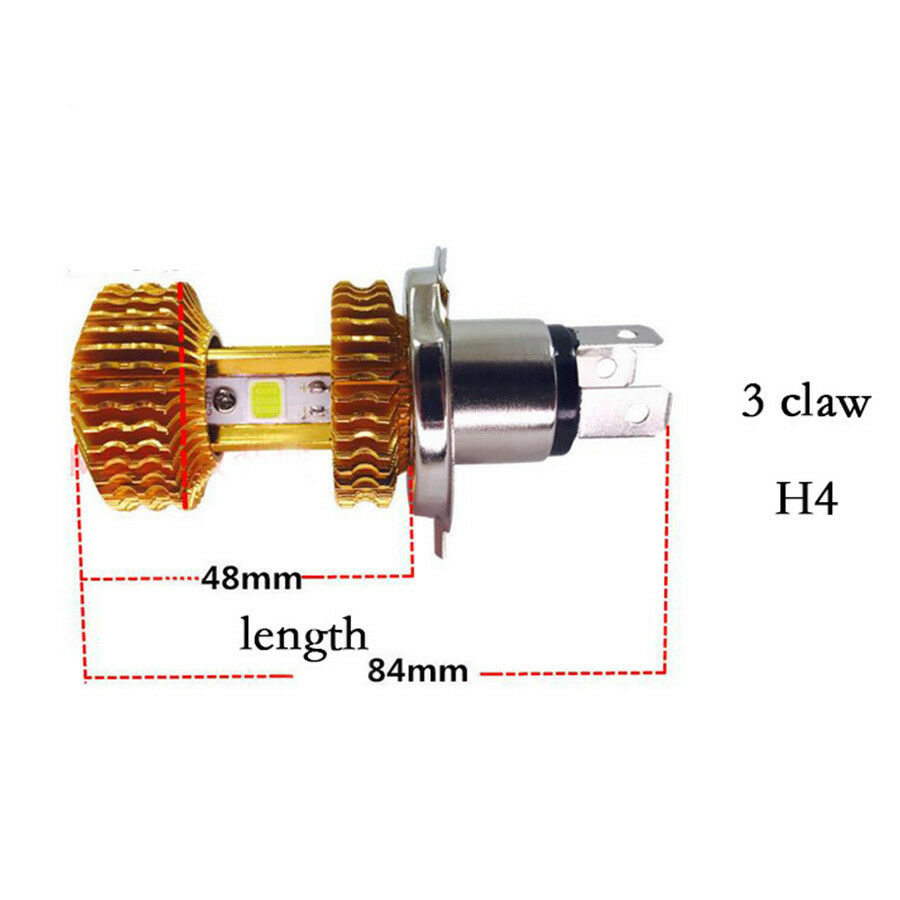 1Pcs 18W H4 LED Motorcycle Headlight Front Blub 1600LM 6000K White High/Low Beam