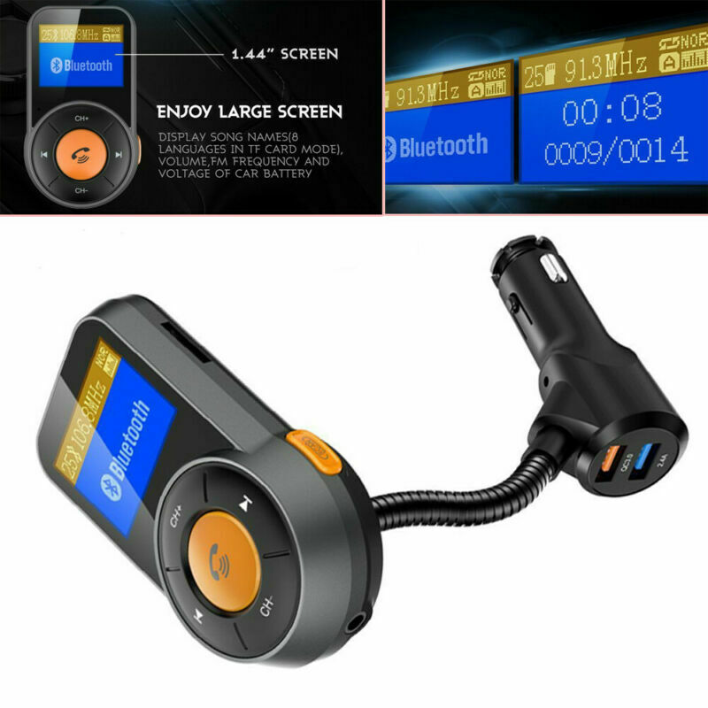 Bluetooth Auto Car FM Transmitter MP3 Player Handsfree USB Charger TF Cigar Plug