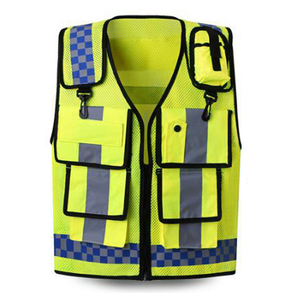 Men Women Safety Protection Vest Zipper Reflective Jacket Security Waistcoat
