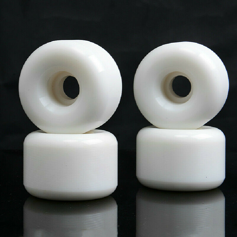 4pcs White Skateboard Wheels Longboard Accessory DIY Replacement Elastic PU 54mm
