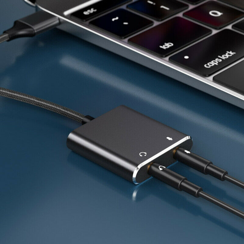 No Noise USB Audio Adapter Microphone Input External Sound Card For Laptop HN US
