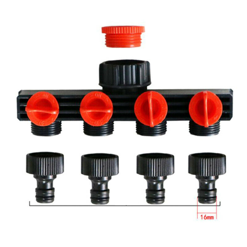 Garden Hose Pipe Splitter Drip Irrigation Garden Tool 4 Way Water Tap ConnecBDA