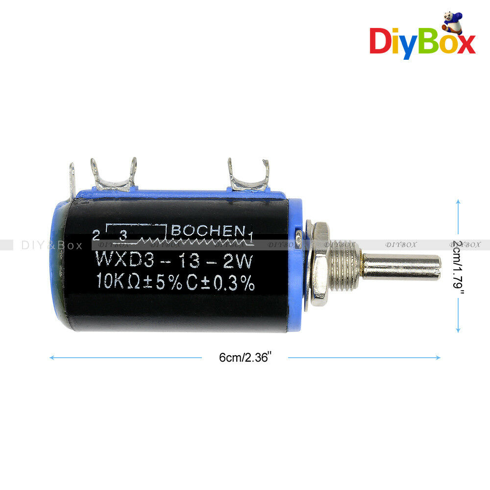 WXD3-13-2W Black Precision Multi-Turn Wirewound Linear Potentiometers 10K OHM