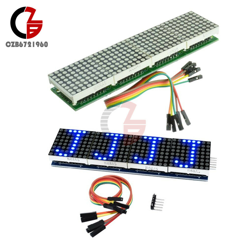 5V MAX7219 Blue LED 4 in 1 Display Dot led Matrix MCU Control Module Fit Arduino