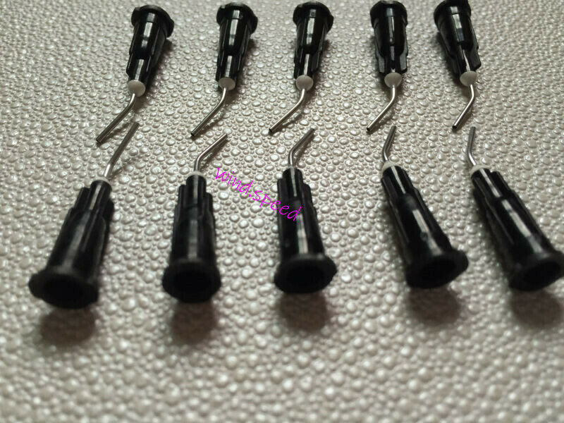 1000pcs Dental Flow Prebent Needle Irrigation tip Dispensing Syringe Tips 18G