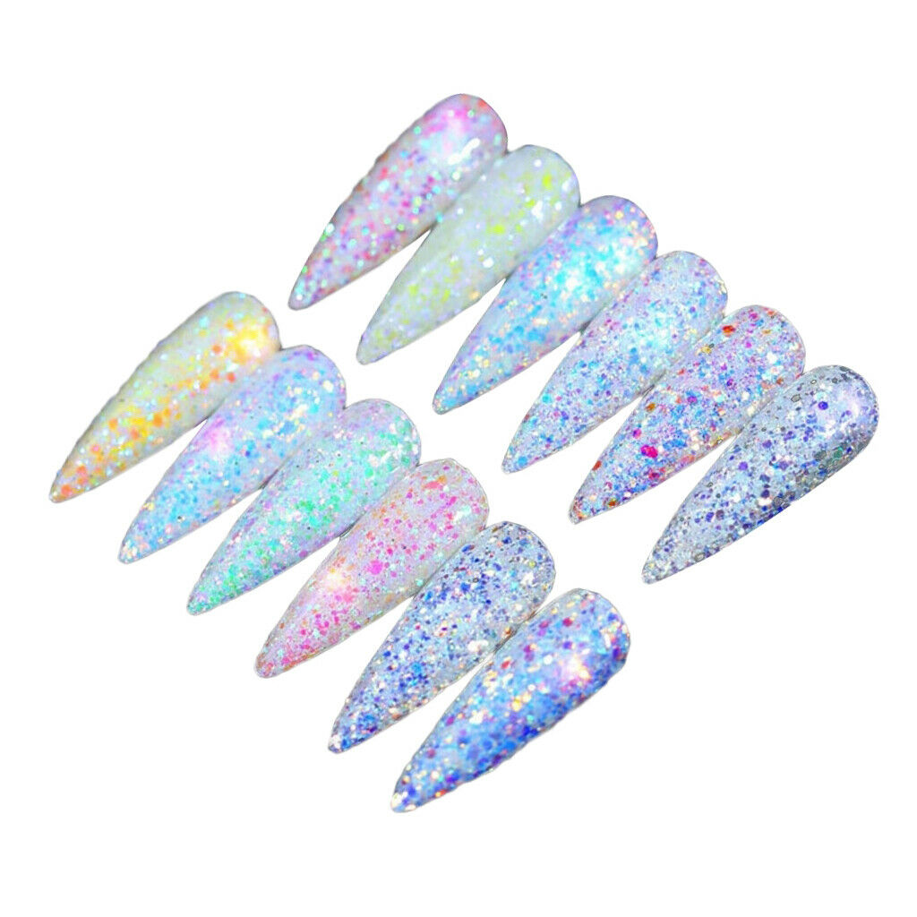 12 Mixed Colors Holographic Glitter Nail Art Sequins Iridescent Flakes