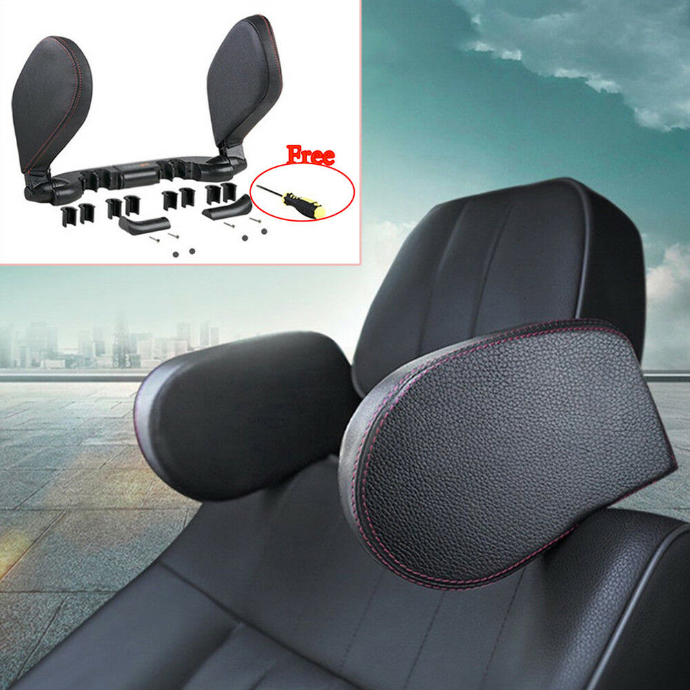 Car Headrest Neck Pillow Head Prop Seat Rest Nap Side Cushion Pad Travel Black