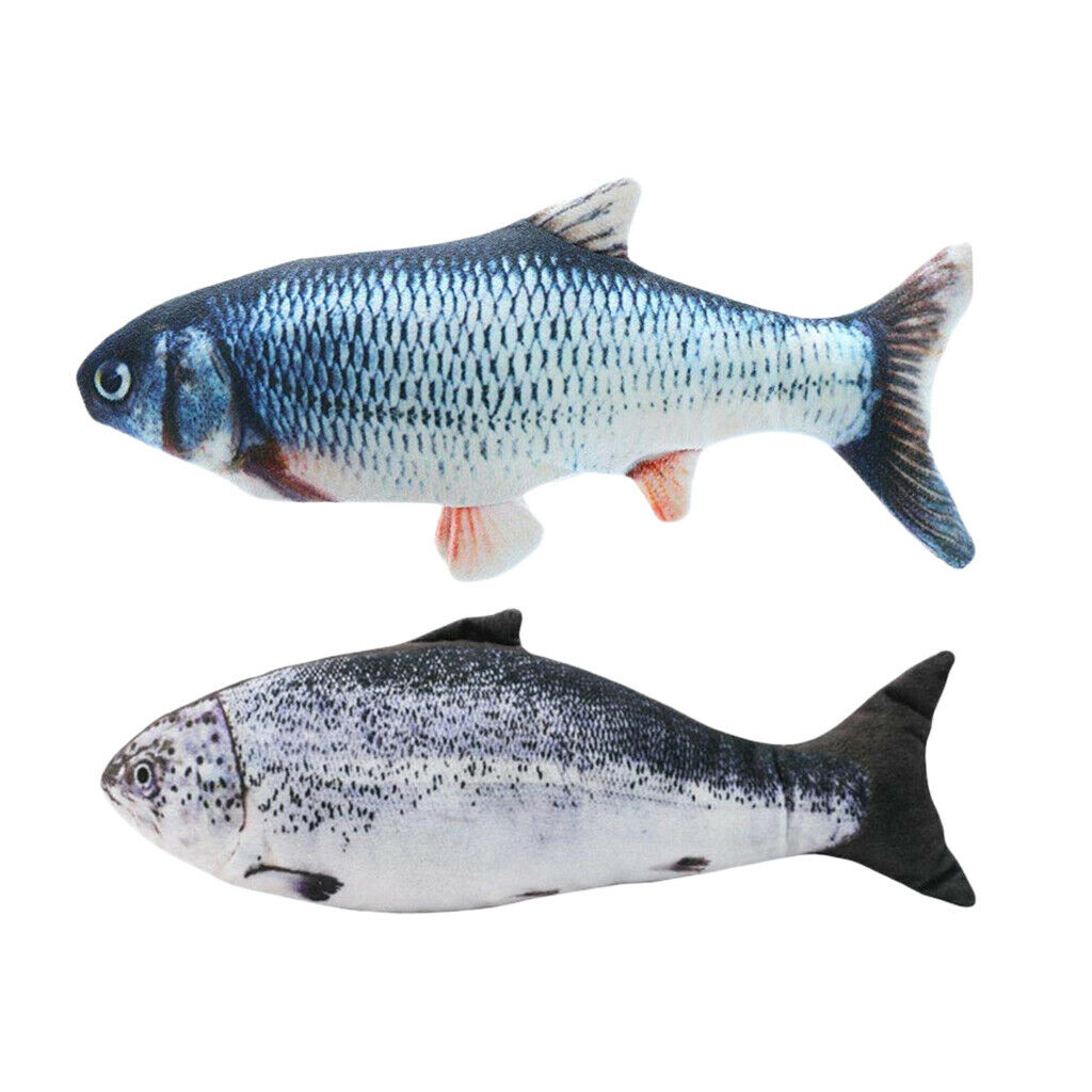 4pcs Pet Cat Electric Moving Fish Toys Cat Chew Kicker For Pet Cat Catfish
