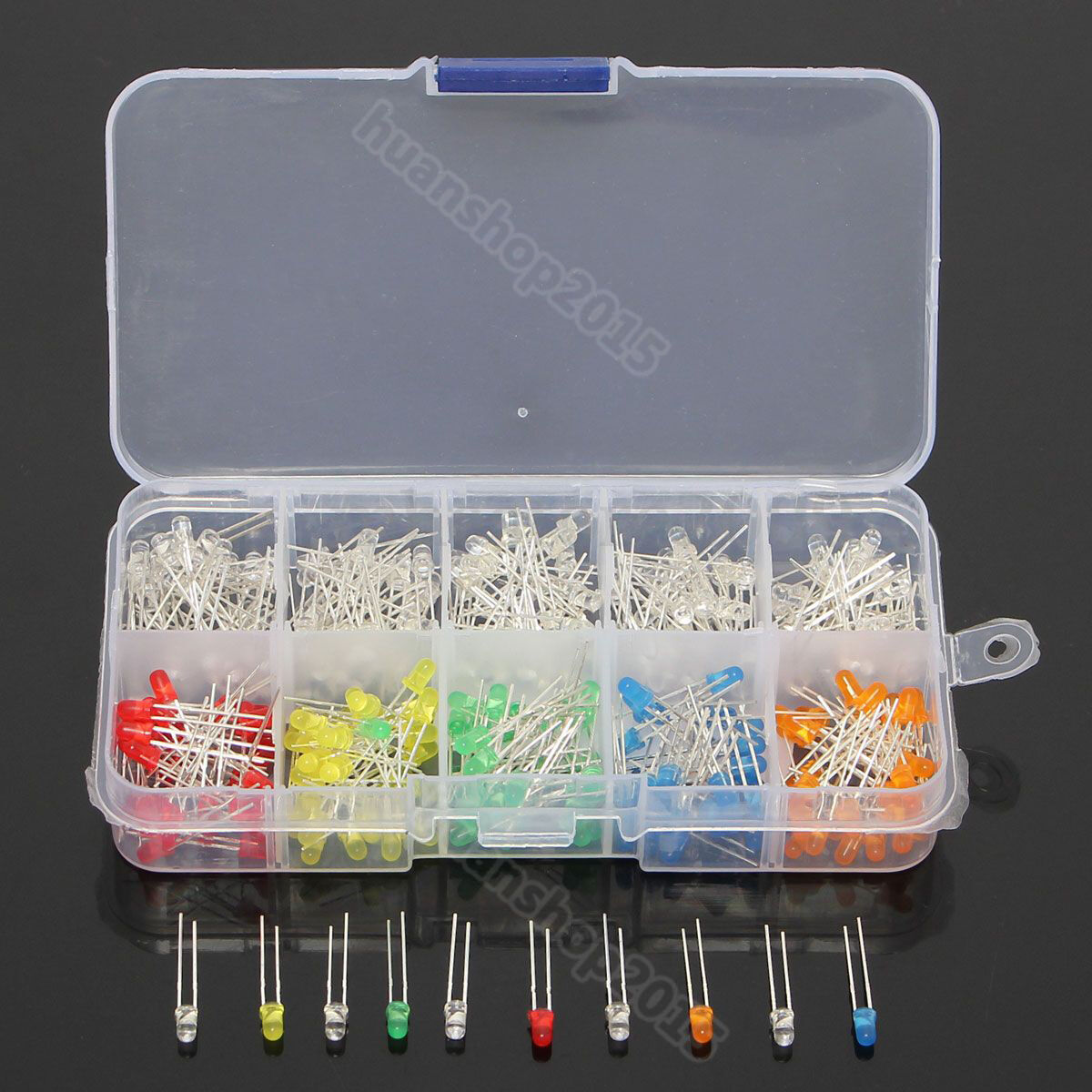 Round Bright Light LED Diode Lamp Assortment kit 300pcs 10 value Five Colors 3mm