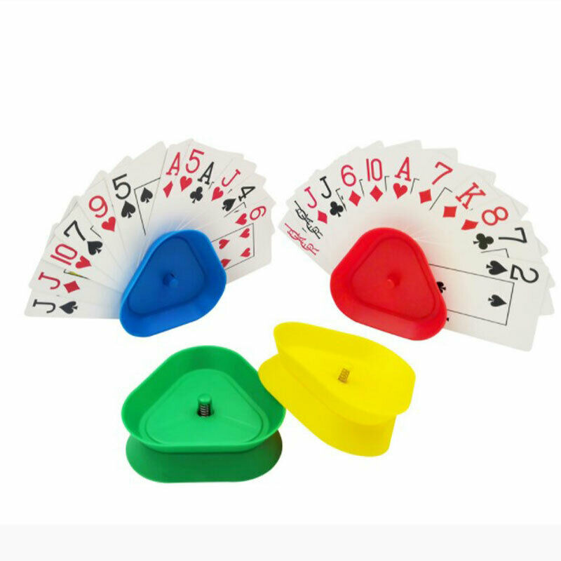 4pcs Triangle Shaped Hands-Free Playing Card Holder Board Game Lazy Poker.l8