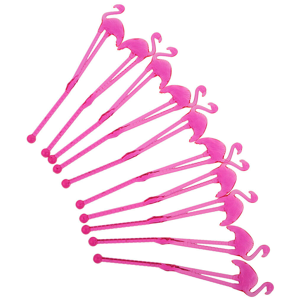 10x Flamingo Cocktail Stirrers Coffee Muddlers Wedding Party Swizzle Sticks