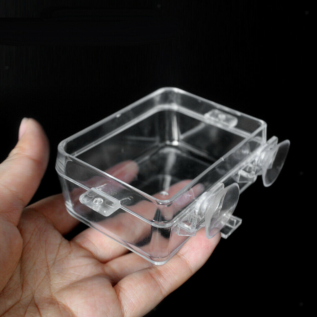 Plastic Transparent Tortoise Reptile Frog Water & Food Bowl Worm Container