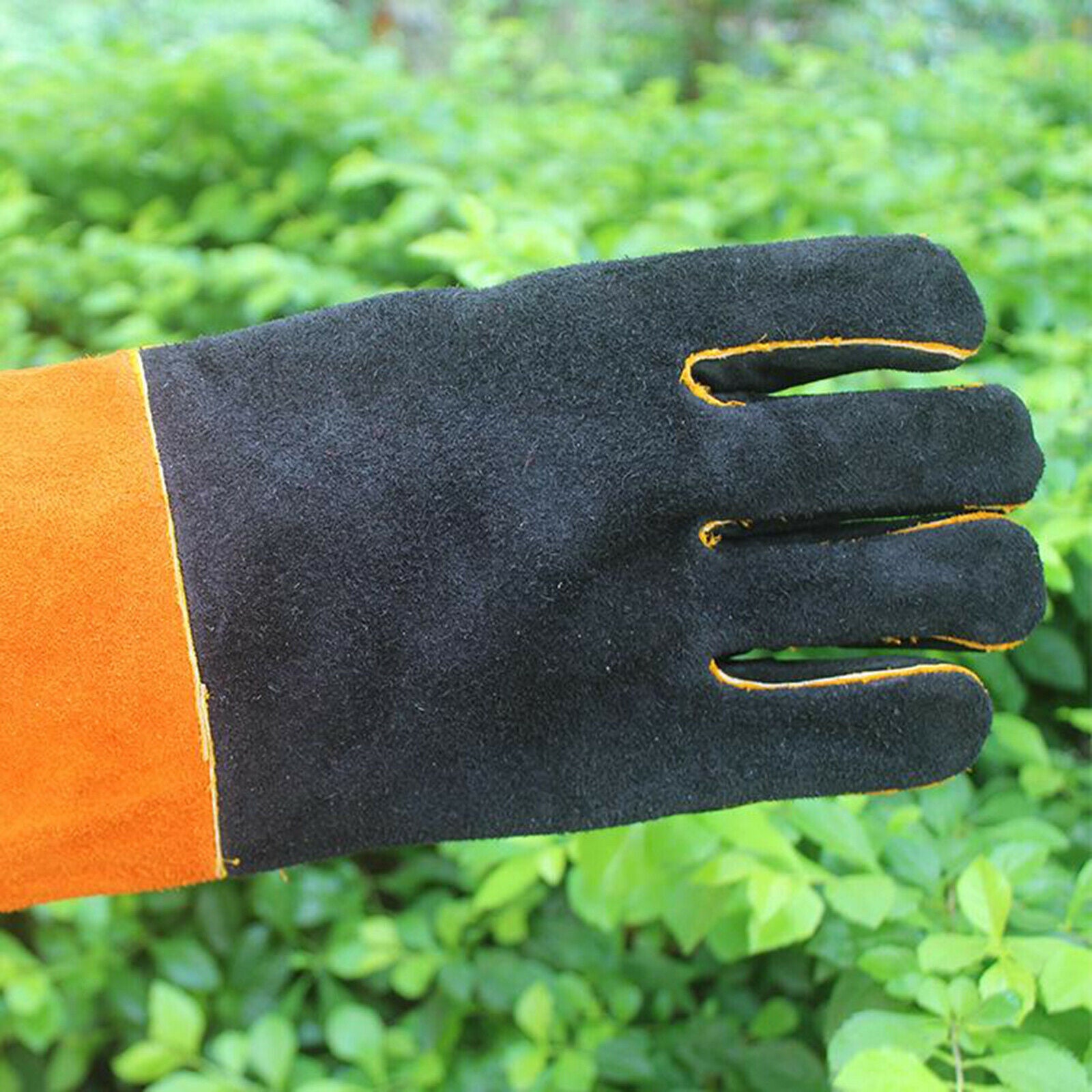 1 Pair Leather Welding Gloves Heat Resistant Work Glove Oven Baking Stove