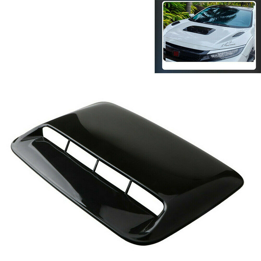 Car Air Flow Intake Scoop Turbo Bonnet Vent Cover Hood Glossy Black ABS Plastic