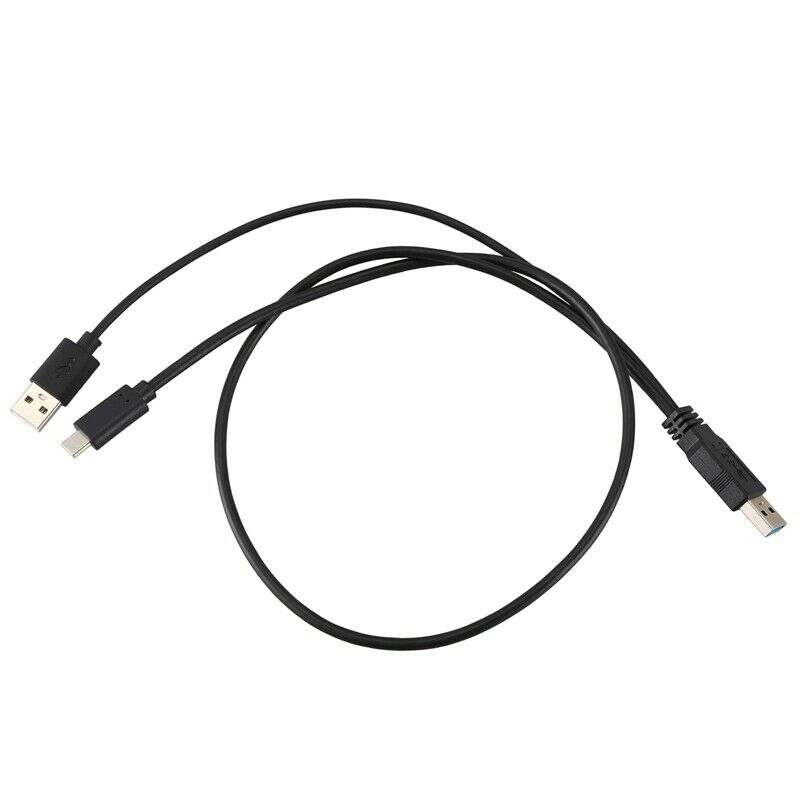 USB 3.0 Male & USB 2.0 Dual Power Data Y To Type-C USB-C Cable for Laptop & HaB4