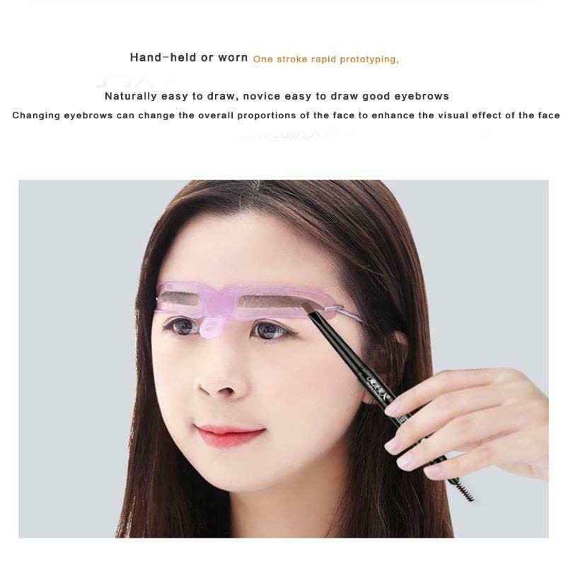 8 Styles Eyebrow Stencils with Handle Template Ruler Makeup DIY Shaping Tools