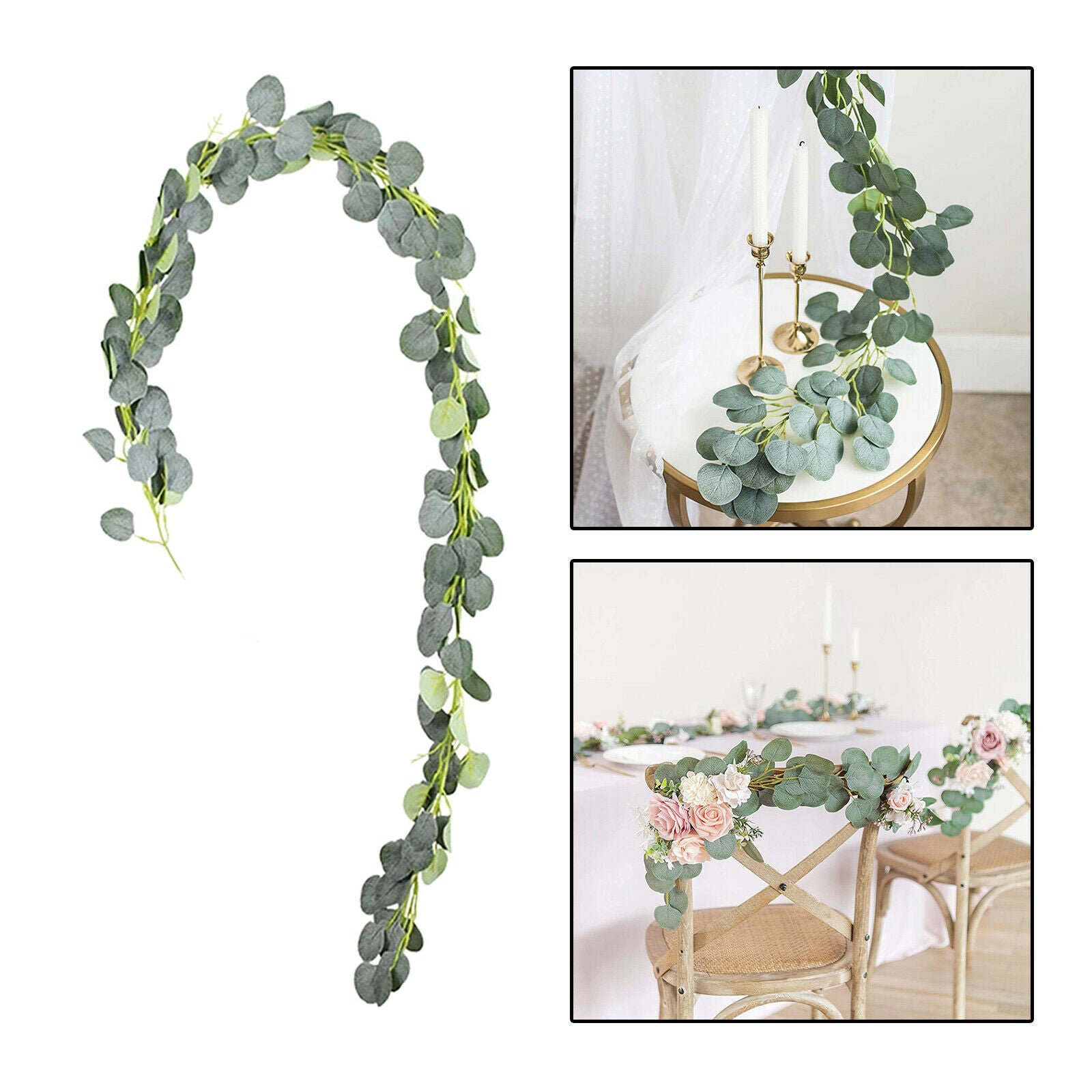 Faux Eucalyptus Garland Silk Vines Foliage Spring Party Wall Doorway Decors