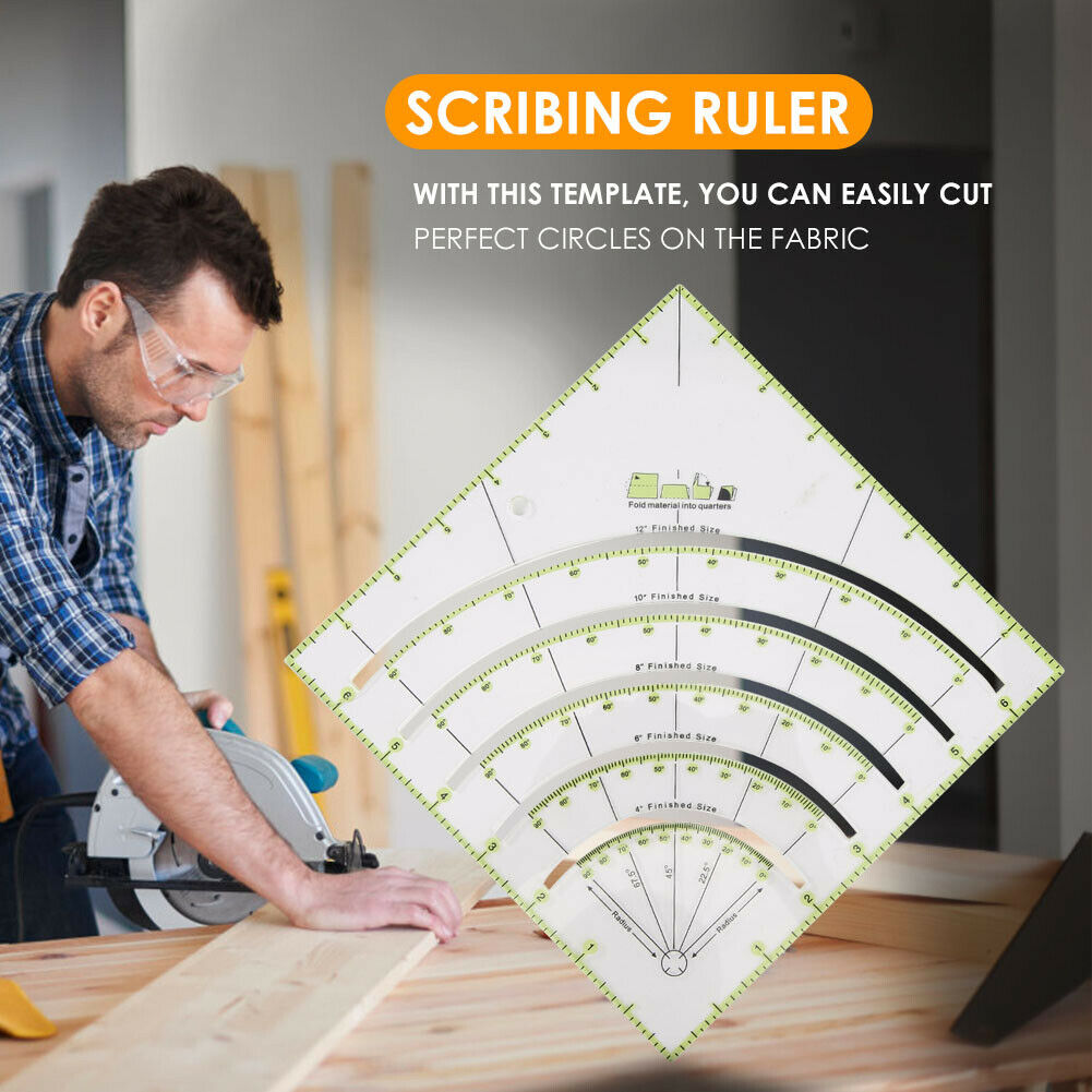 Acrylic Ruler DIY Manual Patchwork Line Drawing Sewing Ruler Measuring Tool @