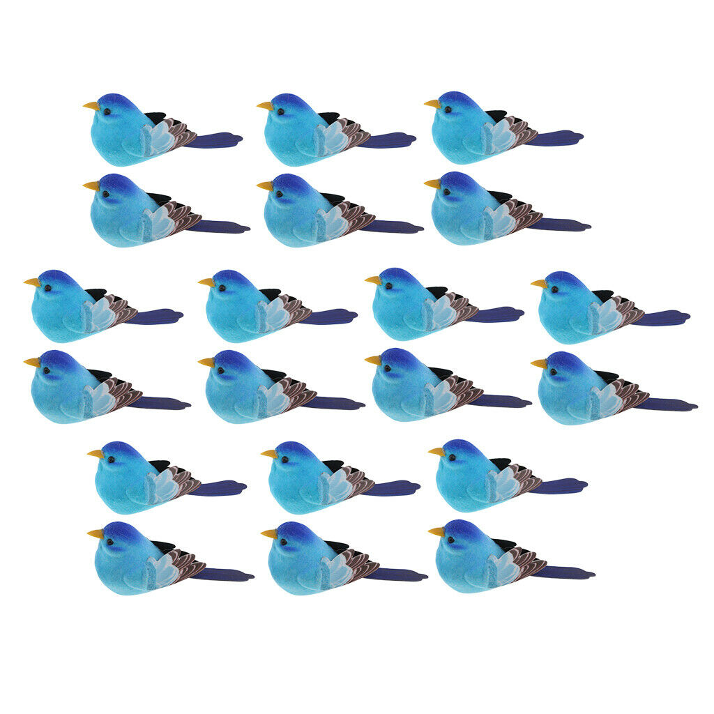20Pcs Lifelike Artificial Feathered Foam Birds, DIY Crafts Ornament, for Home